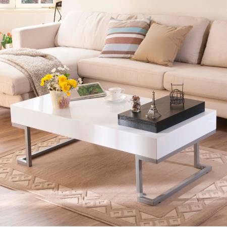 White Elegant Coffee Table - Simple tone coffee table.